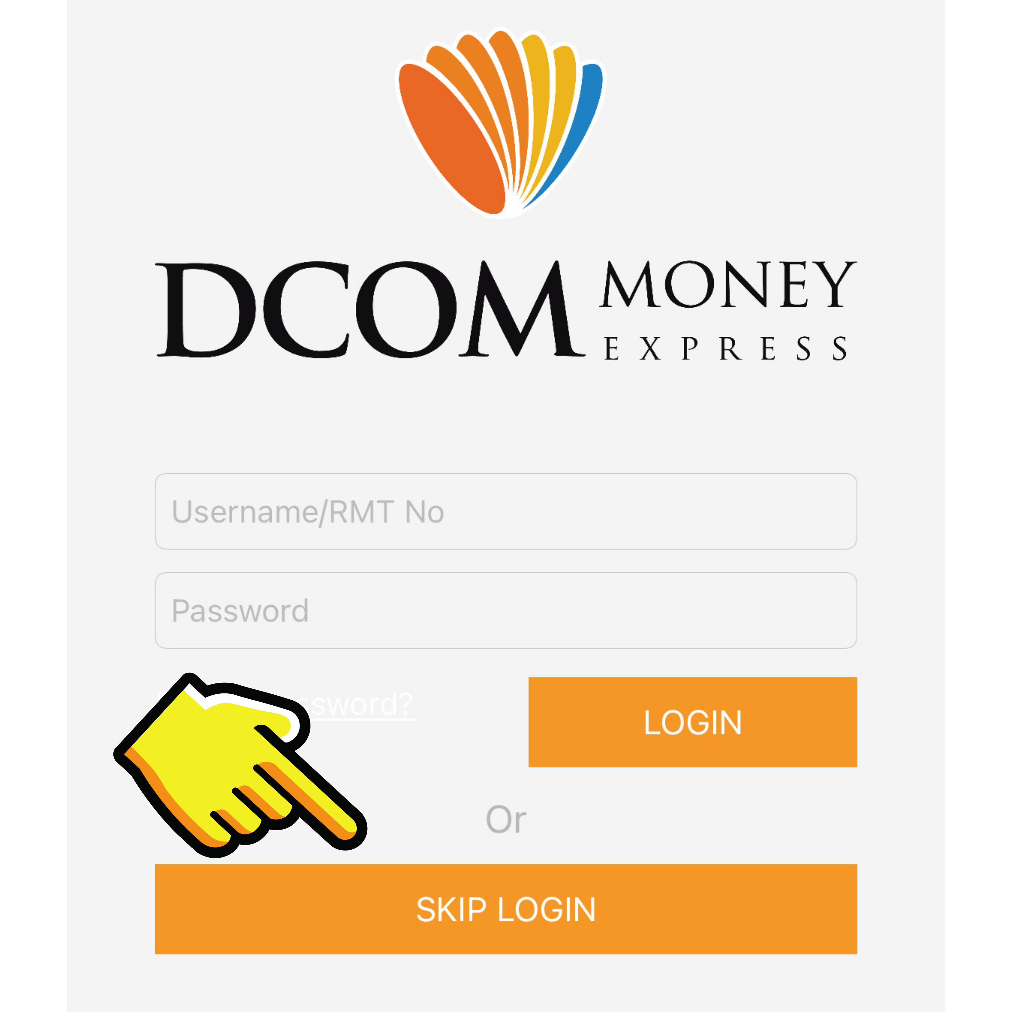 DCOM App - Skip login to register