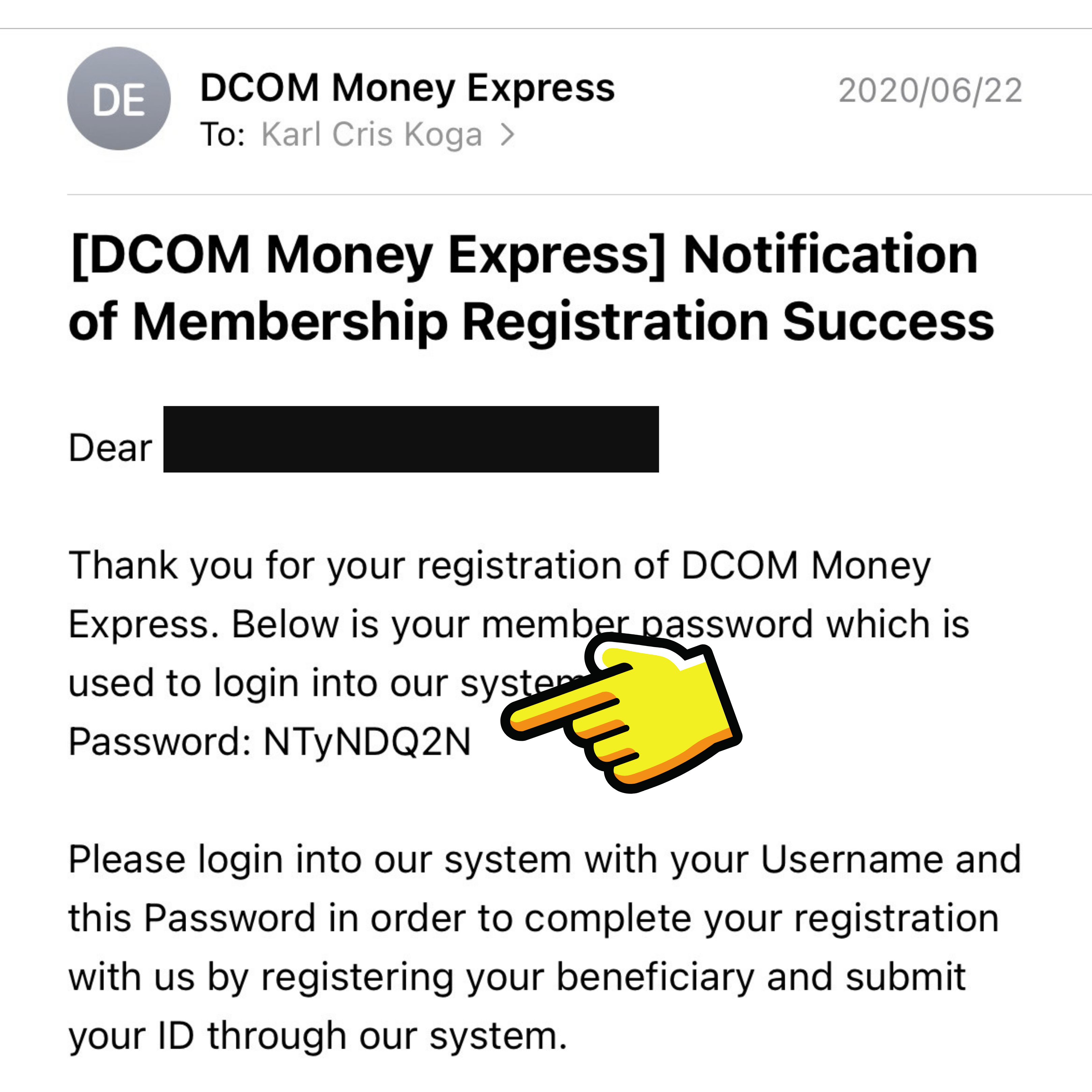 Copy-paste your password to the DCOM App
