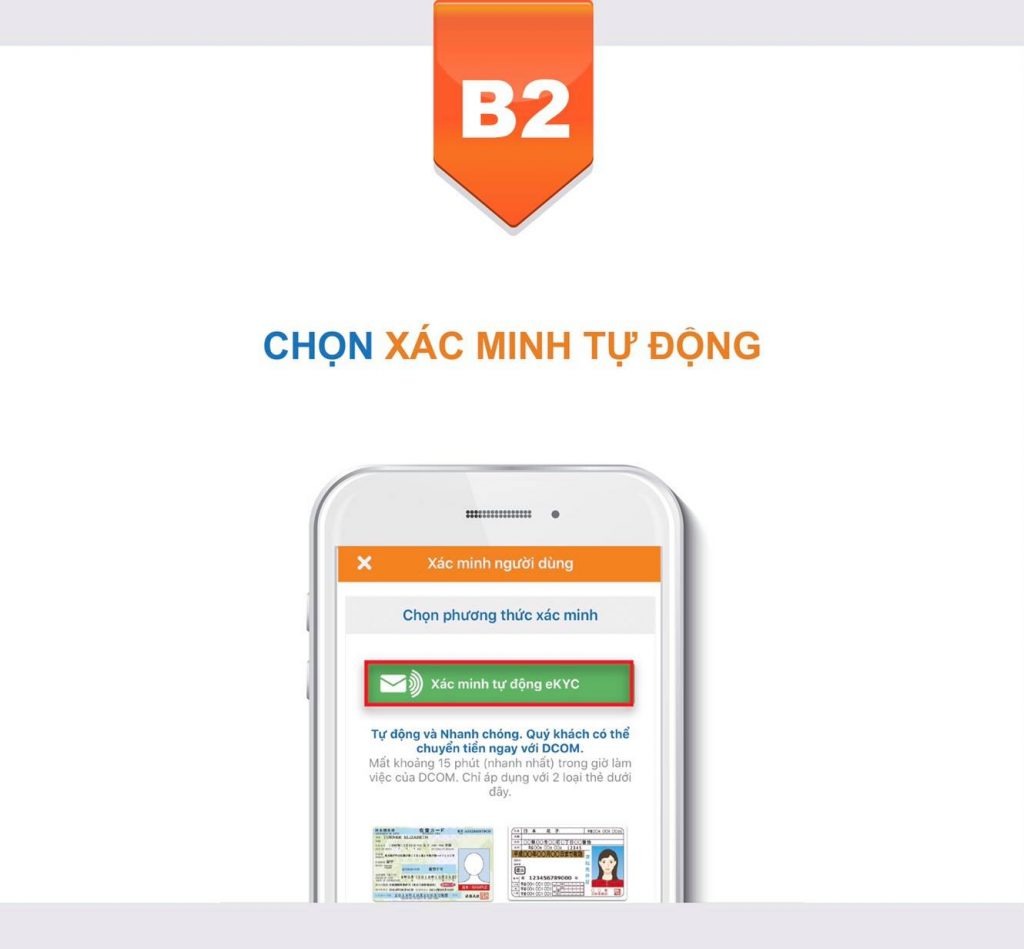 Bước 2: Chọn "Xác minh tự động eKYC".