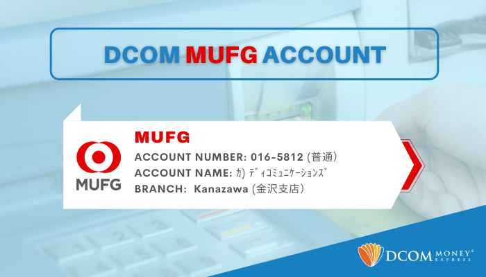 DCOM MUFG Bank Account