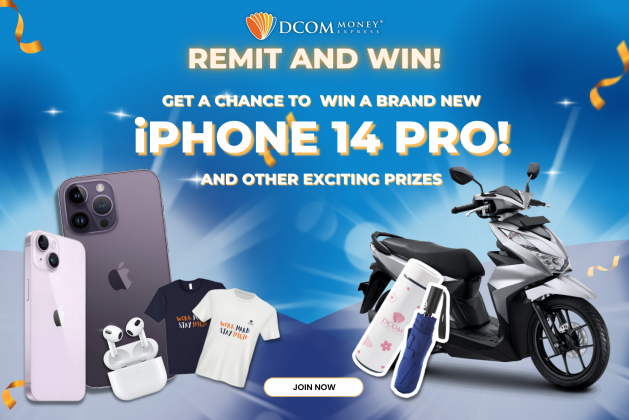 REMIT AND WIN IPHONE 14 PRO AND OTHER AMAZING PRIZES!
