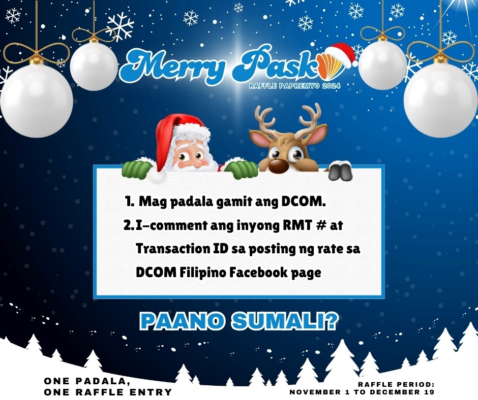 DCOM Money Express Christmas Raffle 2024 Mechanics