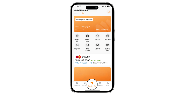 đặt lệnh chuyển tiền dcom