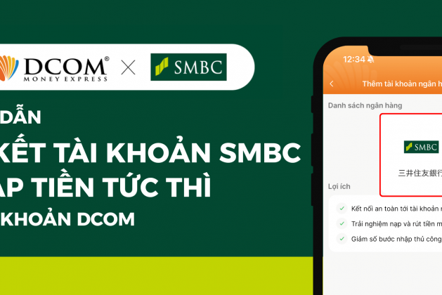 HƯỚNG DẪN LIÊN KẾT TÀI KHOẢN NGÂN HÀNG SMBC TRÊN ỨNG DỤNG DCOM